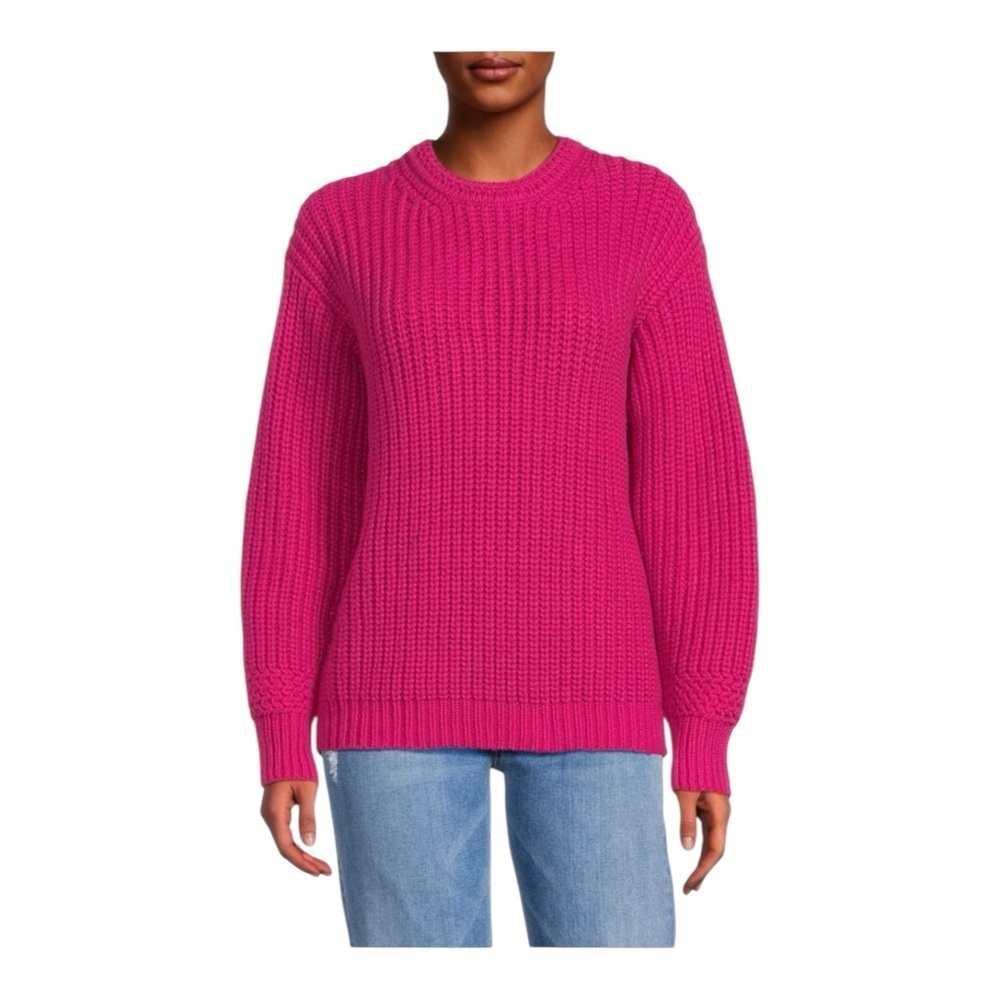 MARINE LAYER Oversized Crewneck Sweater in rose violet